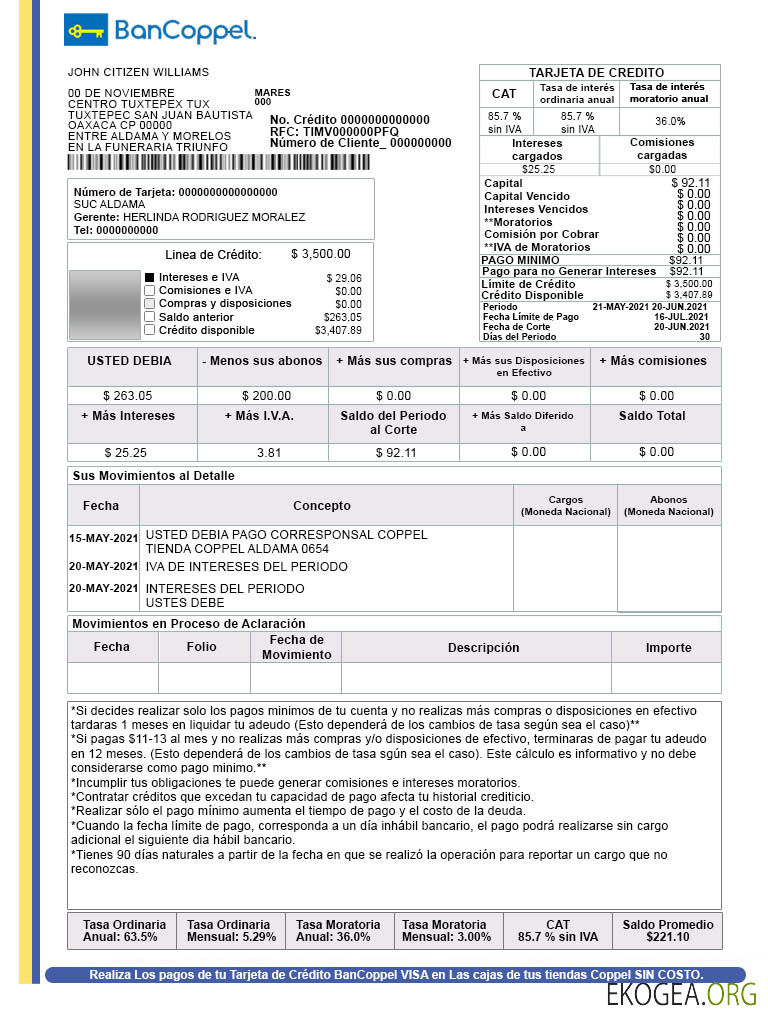 Compte BanCoppel Mexique st